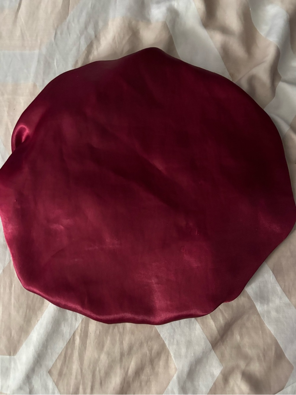 Silky Burgundy Satin Sleep Bonnet